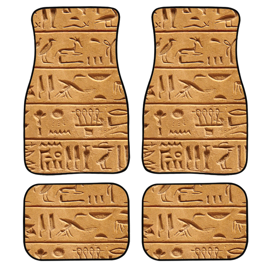 Egyptian Hieroglyphs Print Front and Back Car Floor Mats