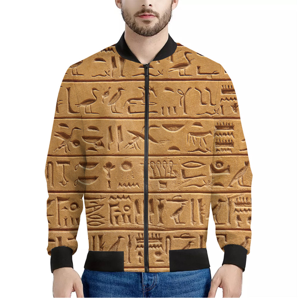 Egyptian Hieroglyphs Print Men's Bomber Jacket