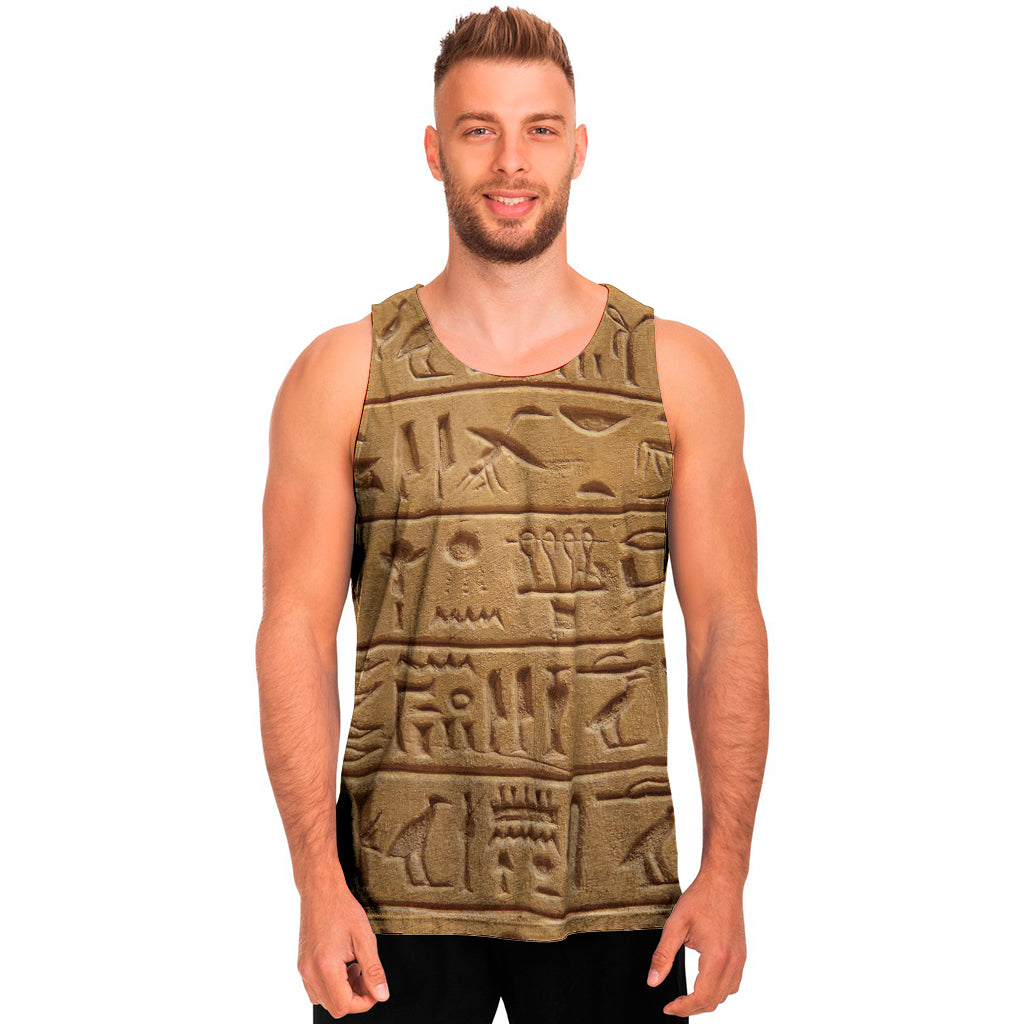 Egyptian Hieroglyphs Print Men's Tank Top