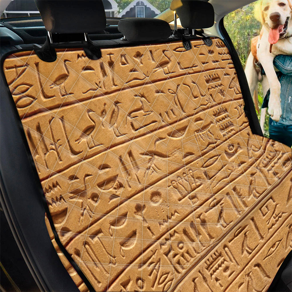 Egyptian Hieroglyphs Print Pet Car Back Seat Cover