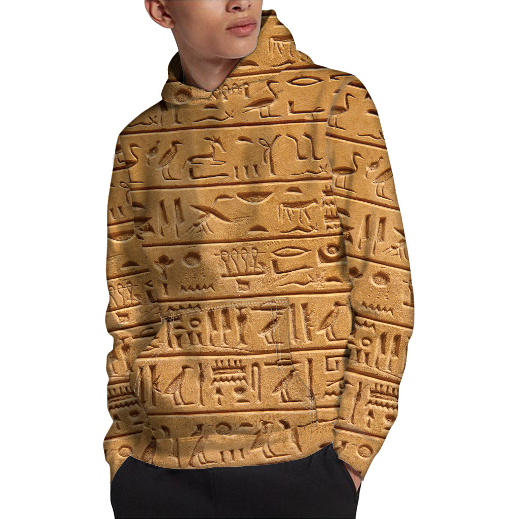 Egyptian Hieroglyphs Print Pullover Hoodie