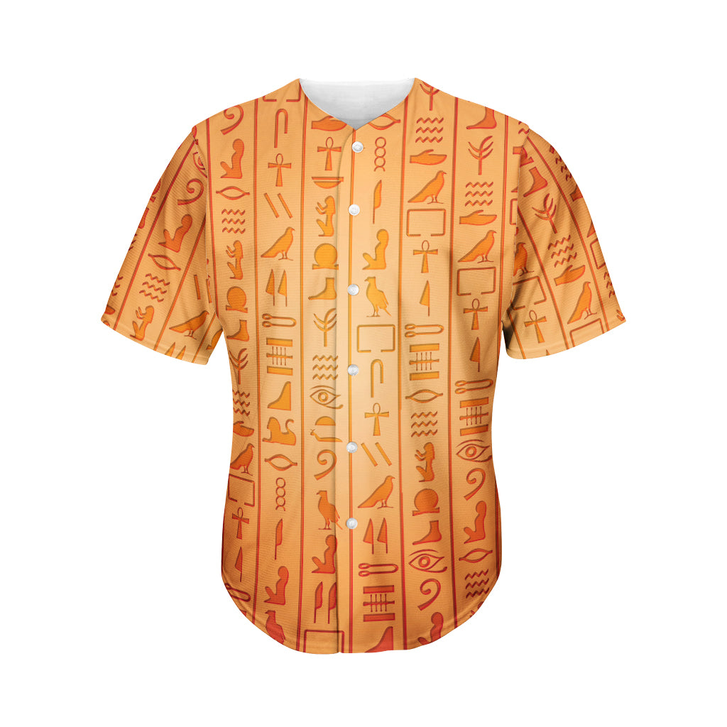 Egyptian Hieroglyphs Symbol Print Men's Baseball Jersey