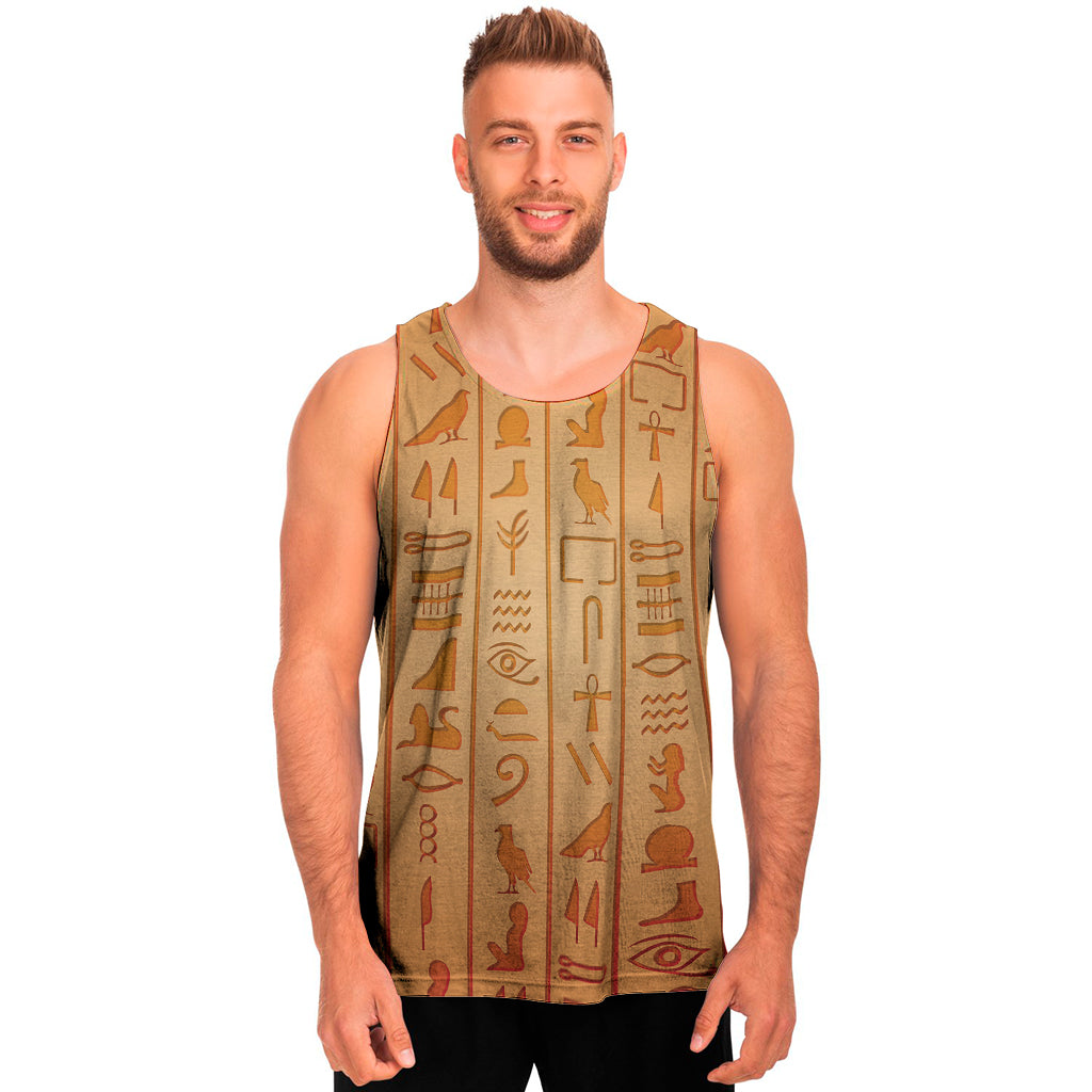 Egyptian Hieroglyphs Symbol Print Men's Tank Top