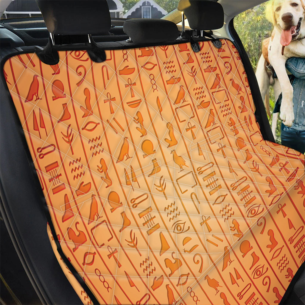 Egyptian Hieroglyphs Symbol Print Pet Car Back Seat Cover