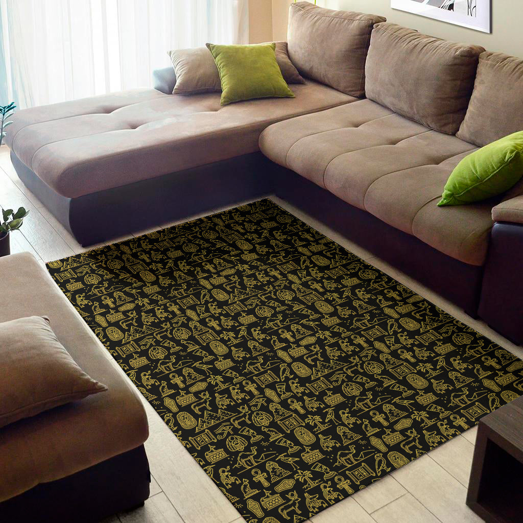 Egyptian Symbols Pattern Print Area Rug