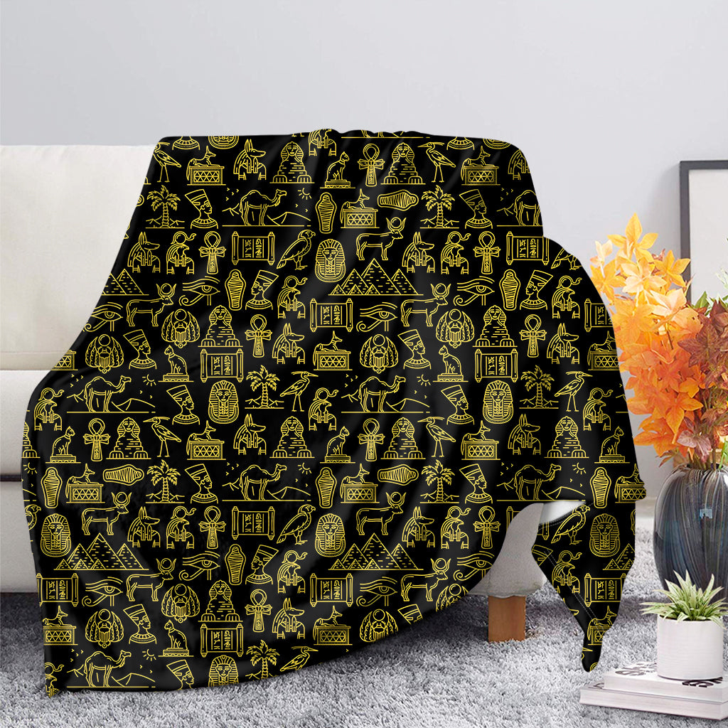 Egyptian Symbols Pattern Print Blanket