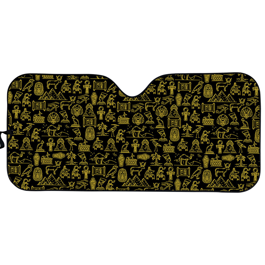 Egyptian Symbols Pattern Print Car Sun Shade