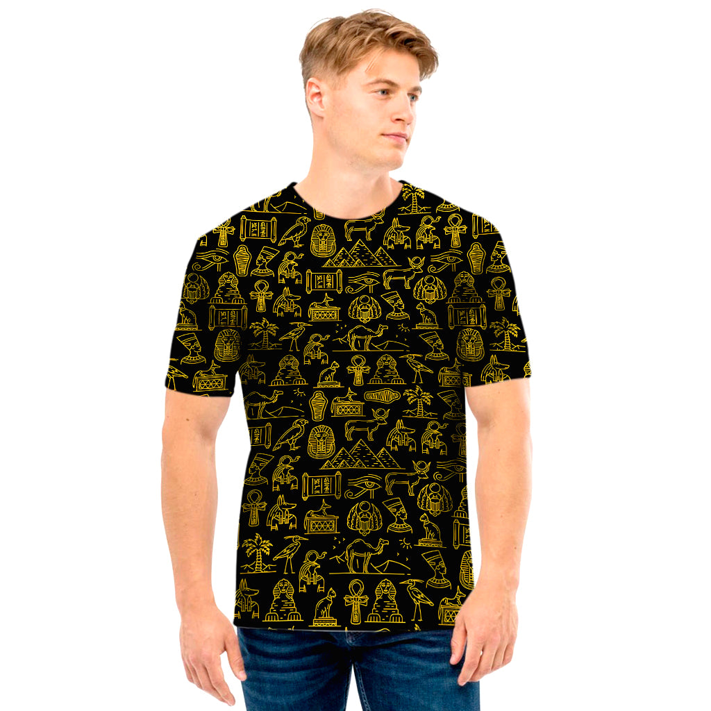 Egyptian Symbols Pattern Print Men's T-Shirt