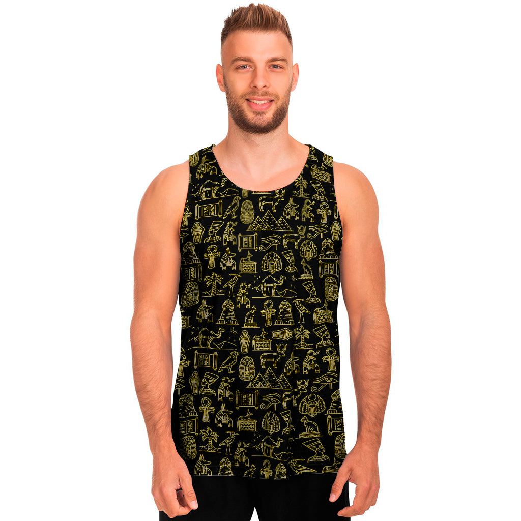 Egyptian Symbols Pattern Print Men's Tank Top