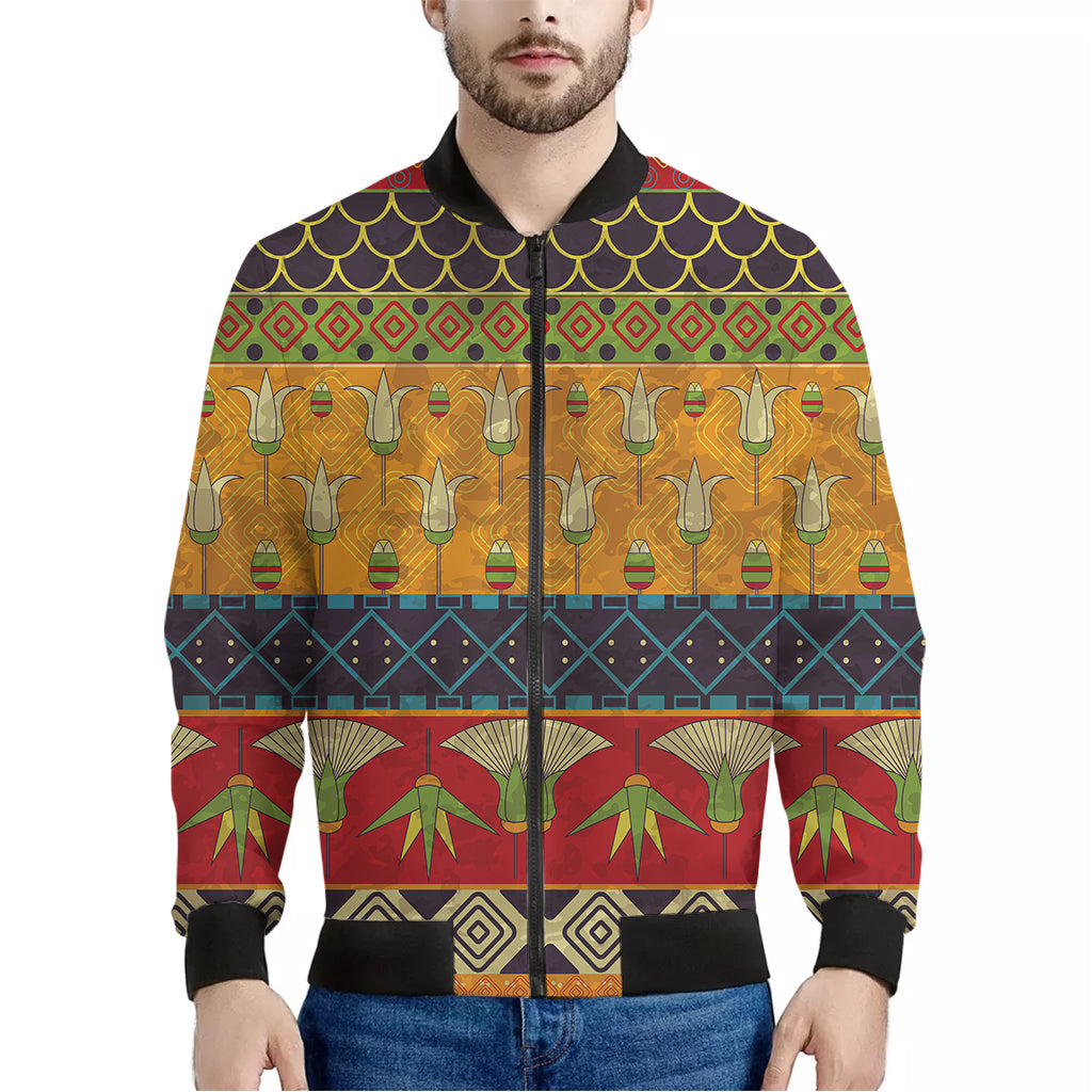 Egyptian Tribal Pattern Print Men's Bomber Jacket