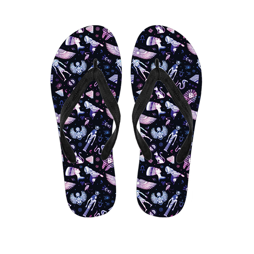 Egyptian Tribal Symbols Print Flip Flops