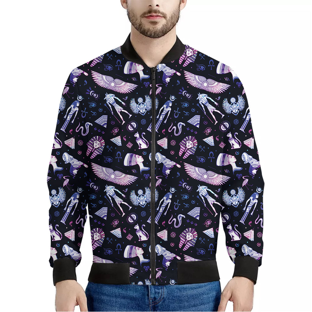 Egyptian Tribal Symbols Print Men's Bomber Jacket