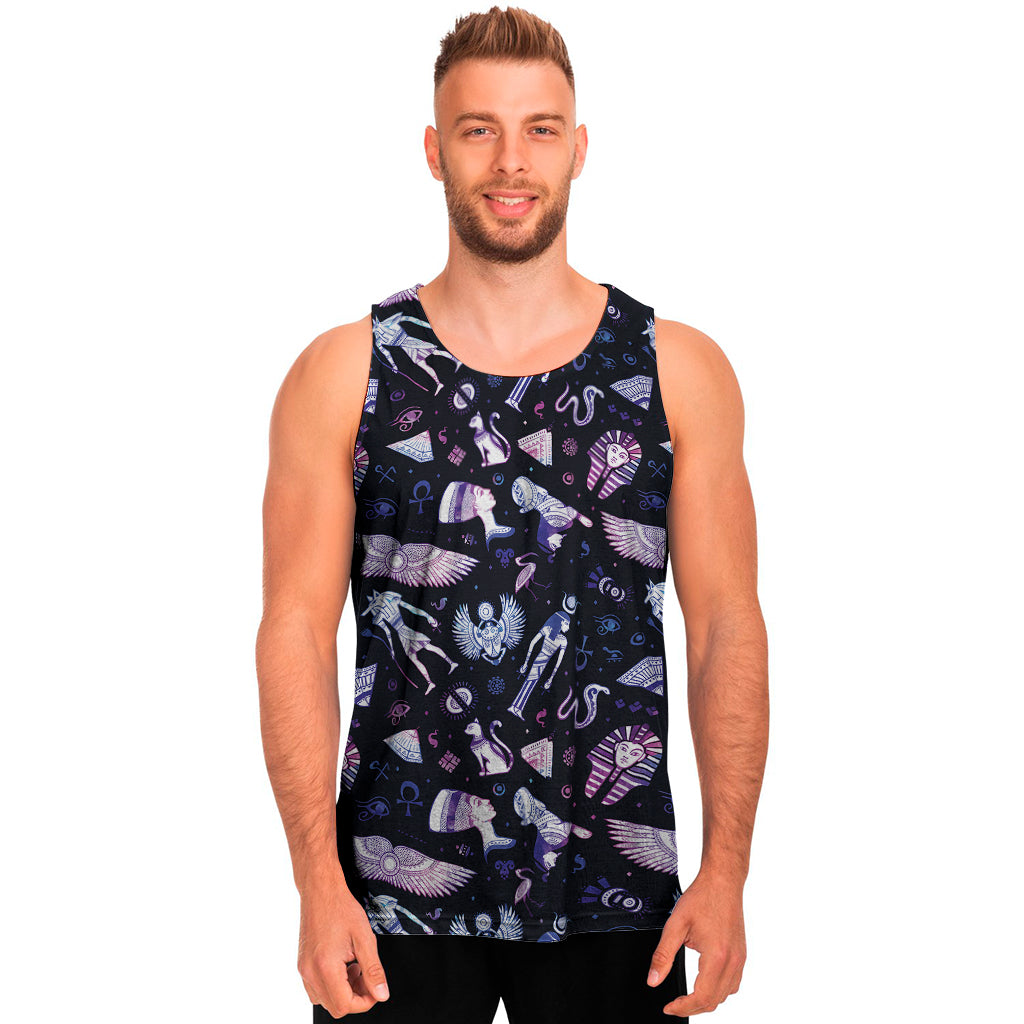 Egyptian Tribal Symbols Print Men's Tank Top