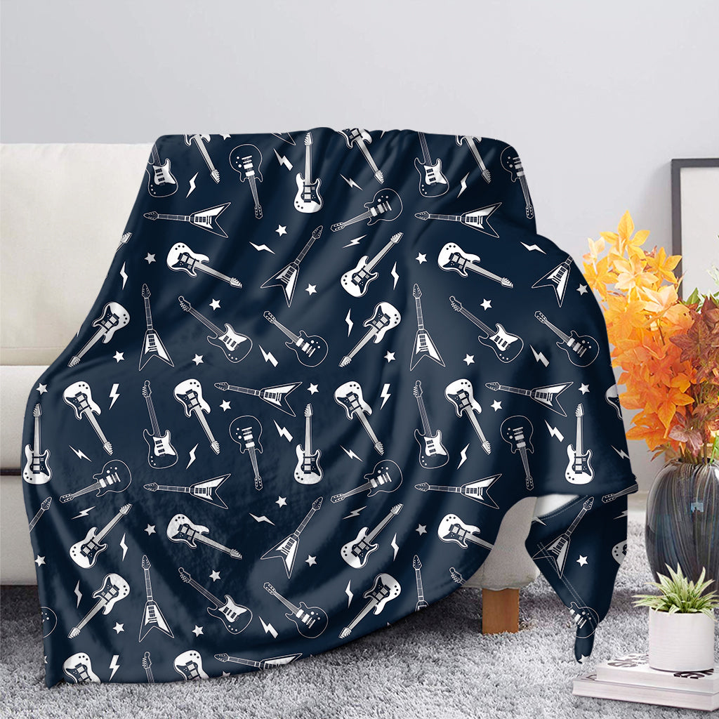 Electric Guitar Pattern Print Blanket