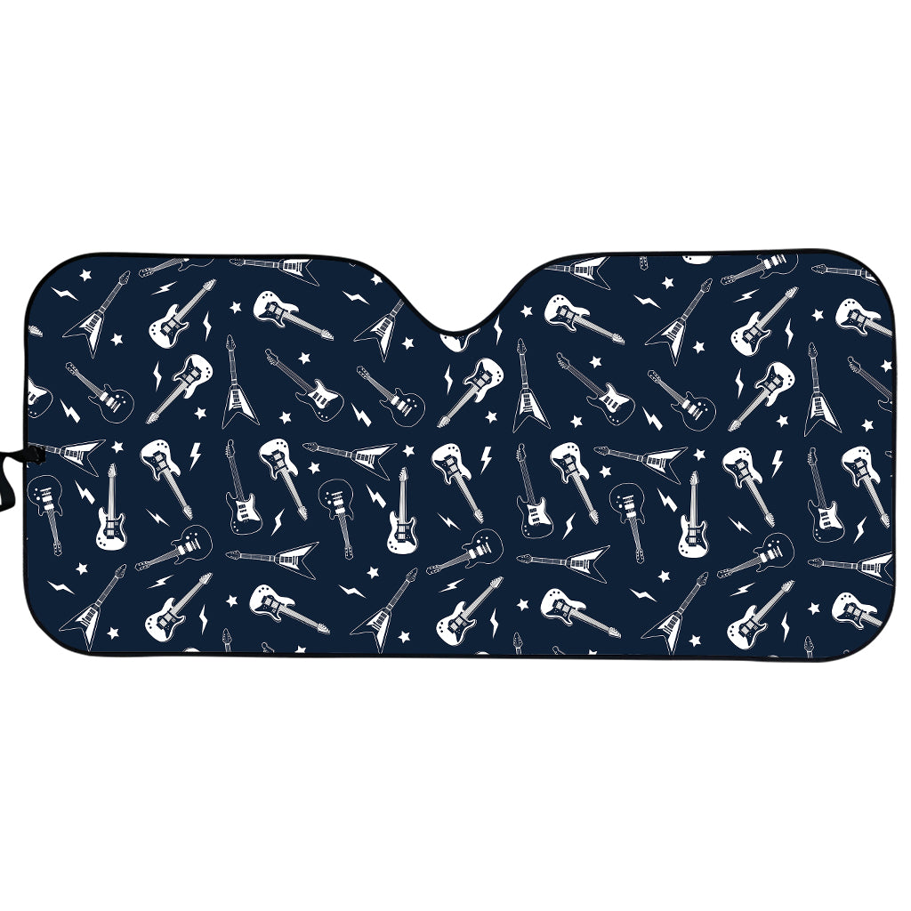 Electric Guitar Pattern Print Car Sun Shade