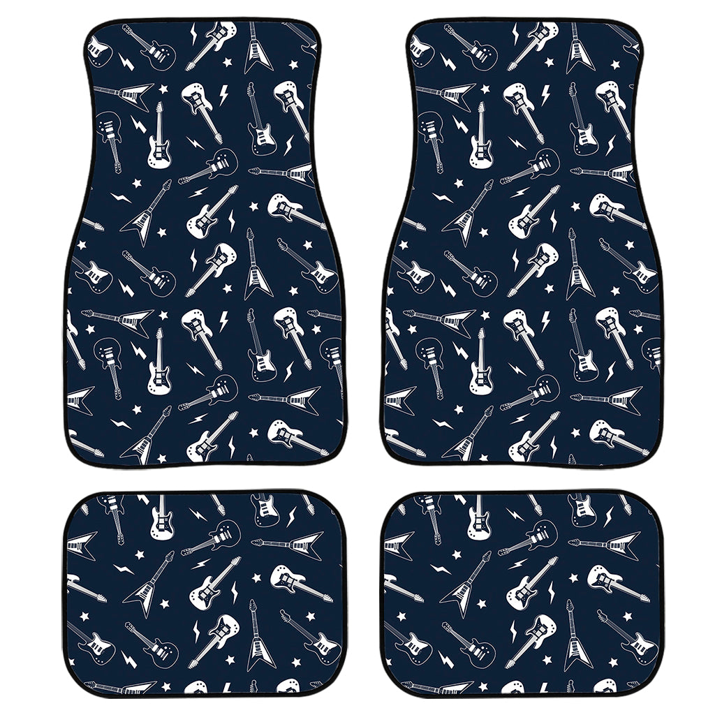 Electric Guitar Pattern Print Front and Back Car Floor Mats