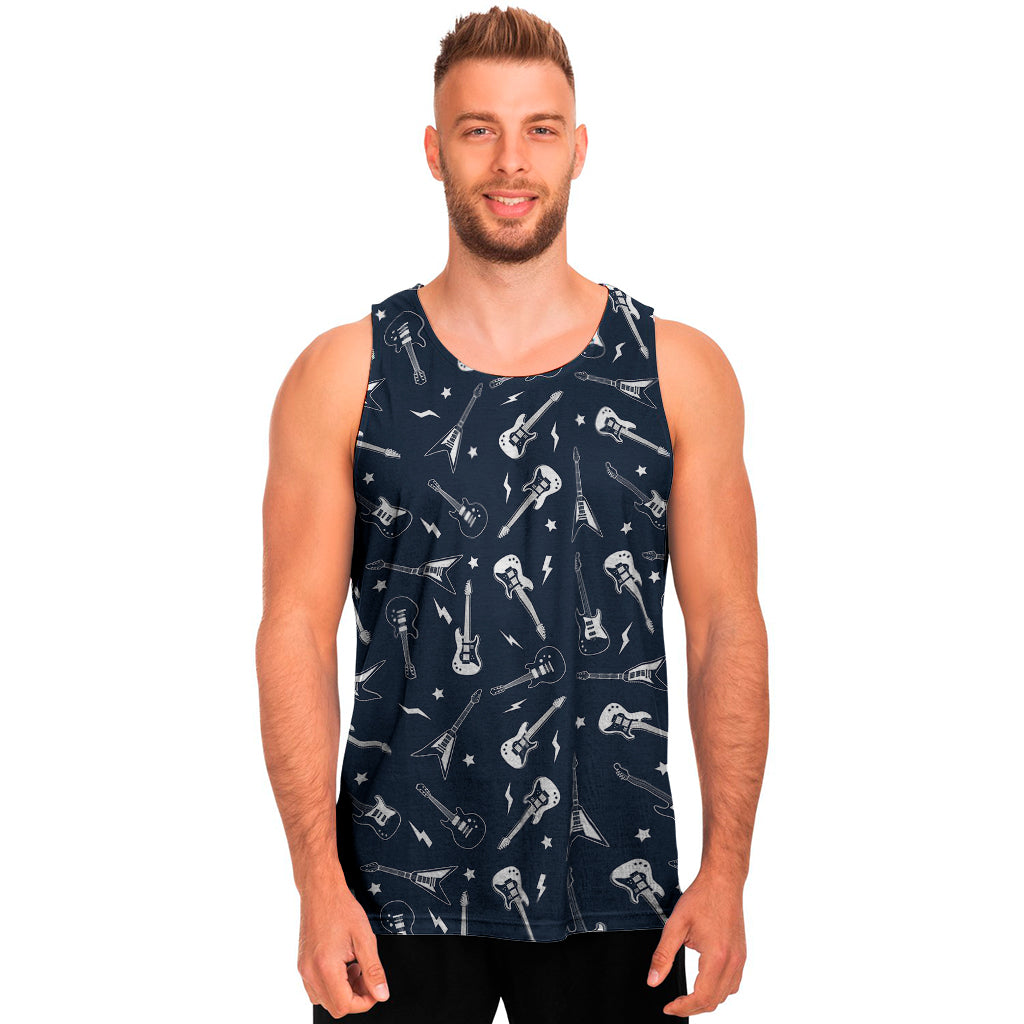 Electric Guitar Pattern Print Men's Tank Top