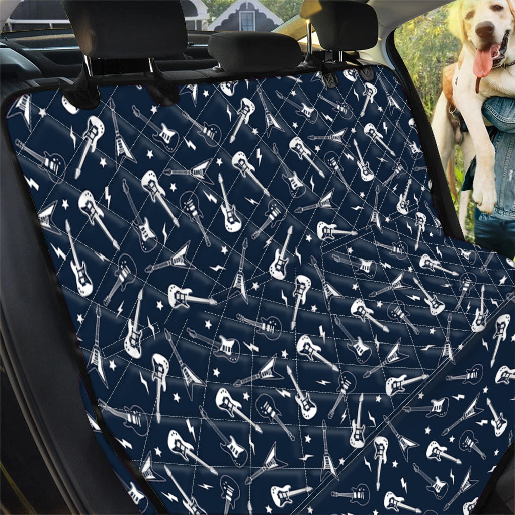 Electric Guitar Pattern Print Pet Car Back Seat Cover