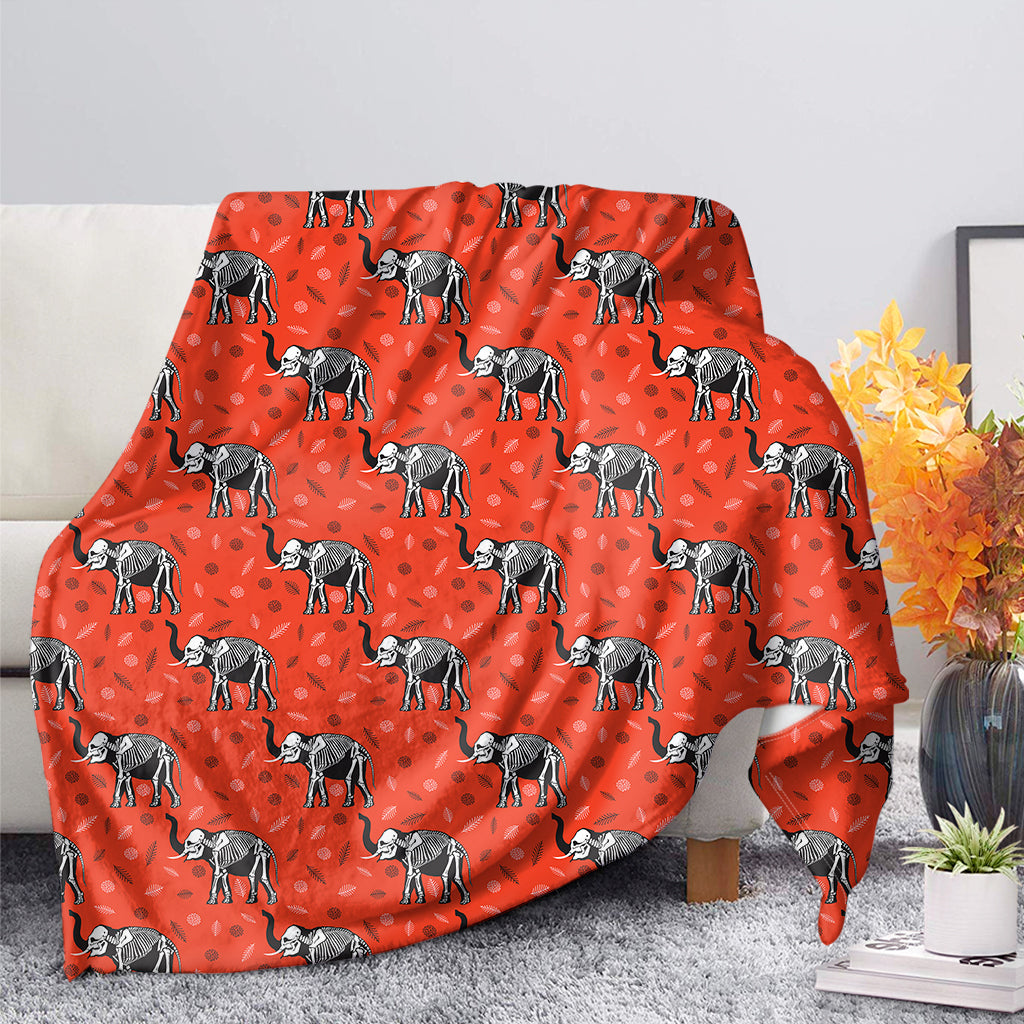 Elephant Skeleton X-Ray Pattern Print Blanket