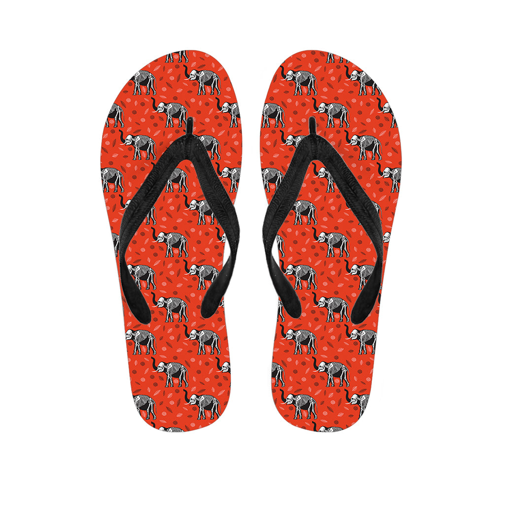 Elephant Skeleton X-Ray Pattern Print Flip Flops