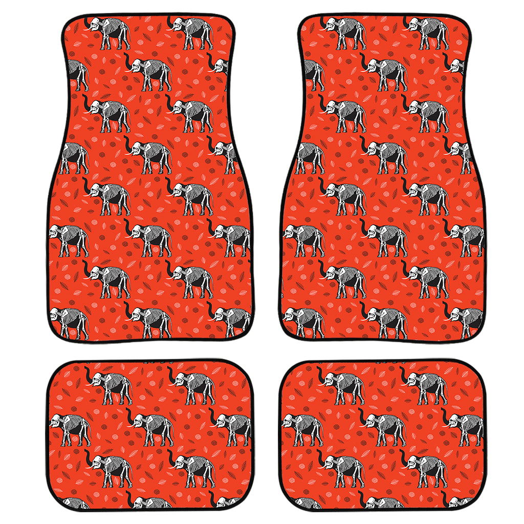 Elephant Skeleton X-Ray Pattern Print Front and Back Car Floor Mats