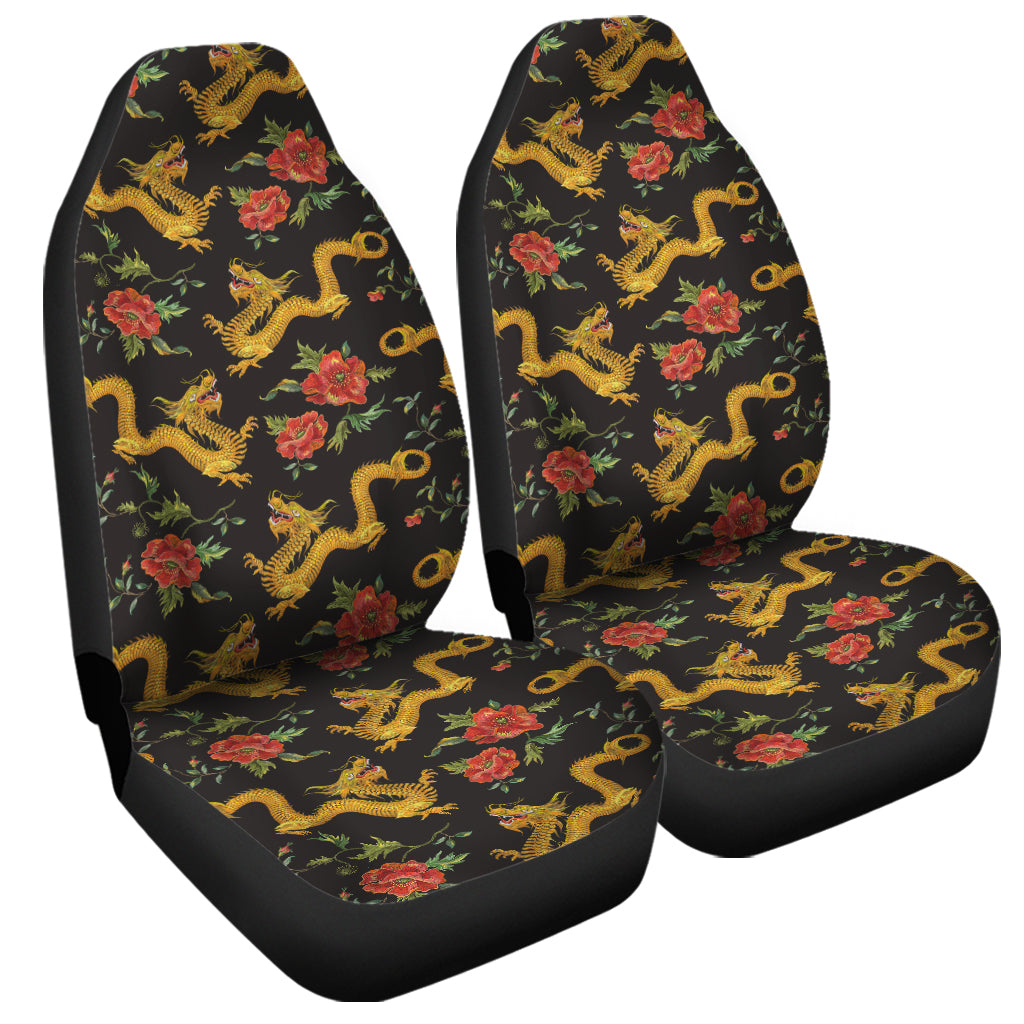 Embroidery Chinese Dragon Pattern Print Universal Fit Car Seat Covers