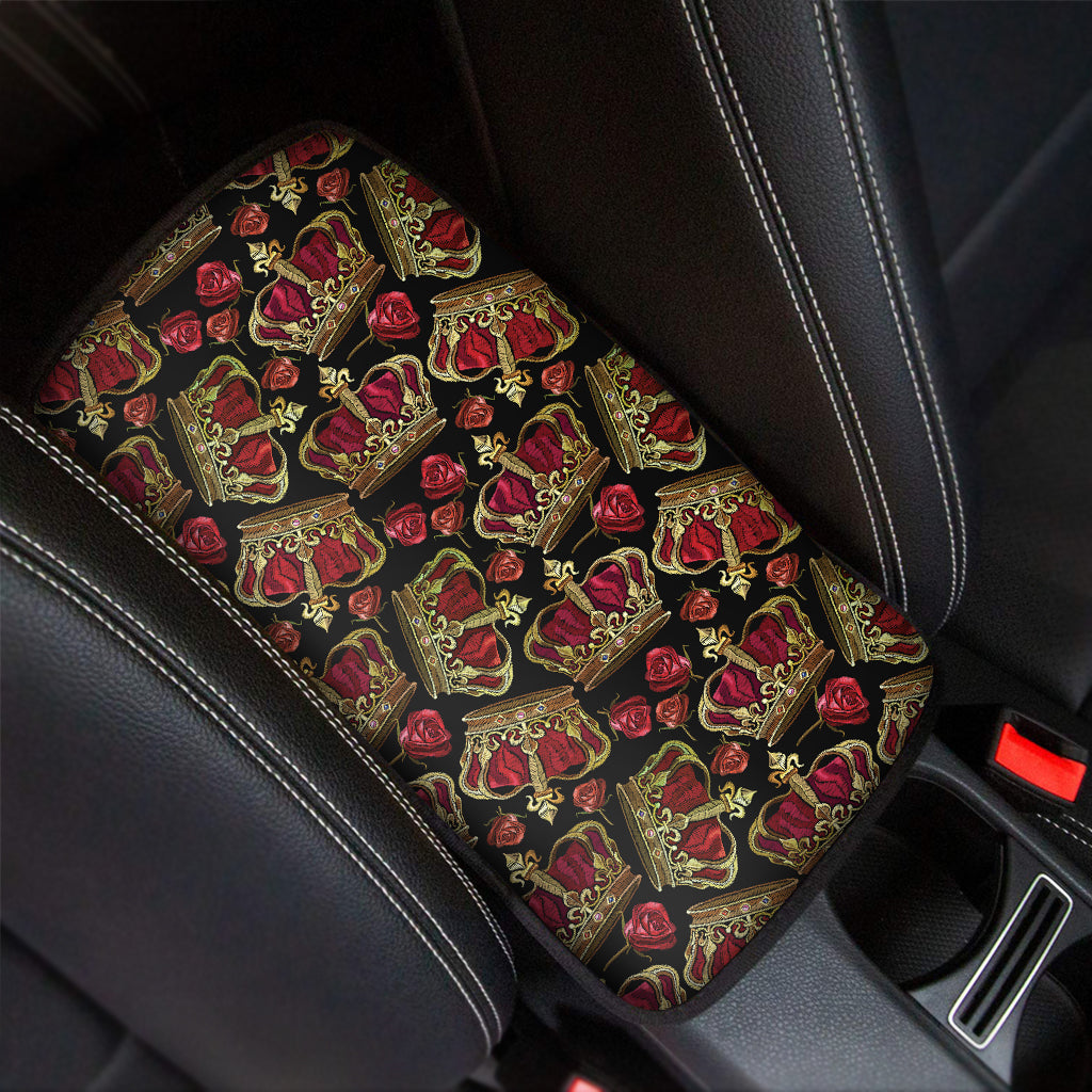 Embroidery Crown Pattern Print Car Center Console Cover