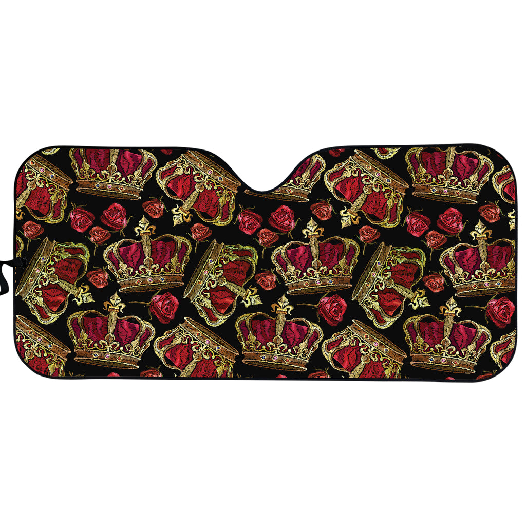 Embroidery Crown Pattern Print Car Sun Shade