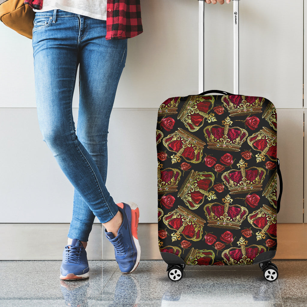 Embroidery Crown Pattern Print Luggage Cover