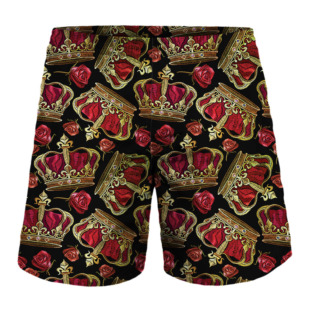 Embroidery Crown Pattern Print Men's Shorts