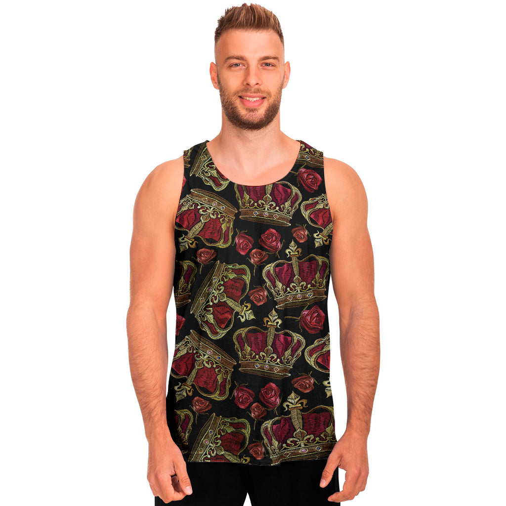 Embroidery Crown Pattern Print Men's Tank Top