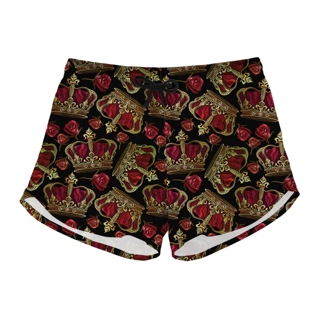 Embroidery Crown Pattern Print Women's Shorts