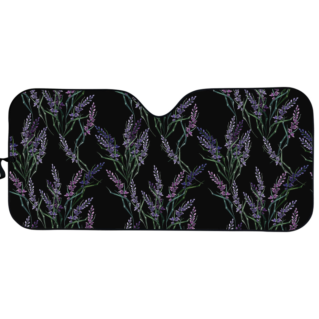 Embroidery Lavender Pattern Print Car Sun Shade