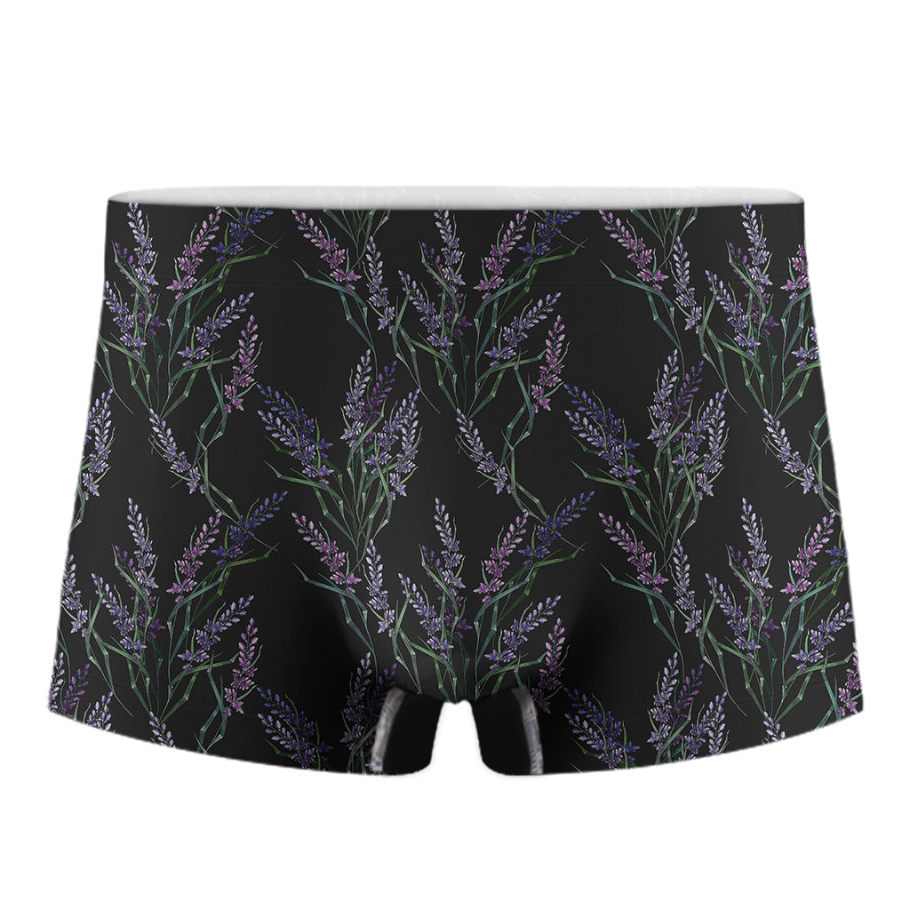 Embroidery Lavender Pattern Print Men's Boxer Briefs