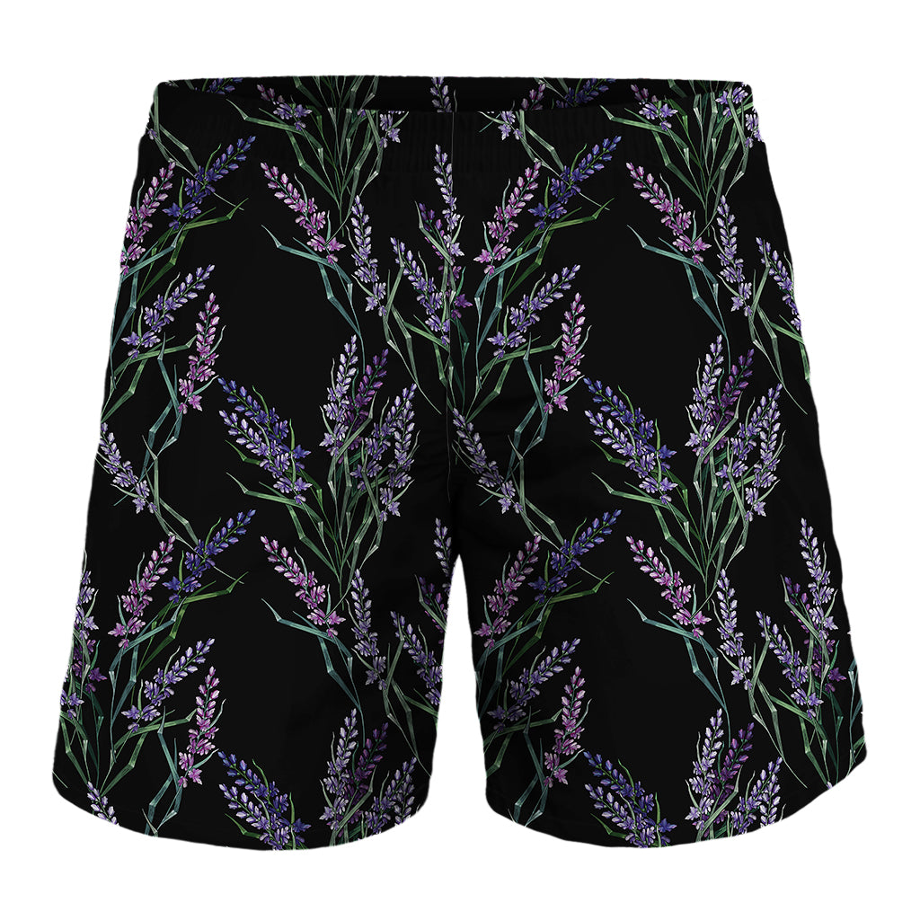 Embroidery Lavender Pattern Print Men's Shorts