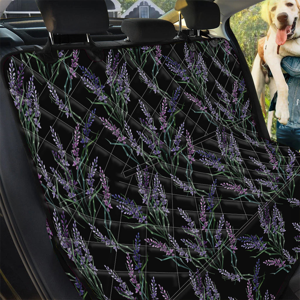 Embroidery Lavender Pattern Print Pet Car Back Seat Cover