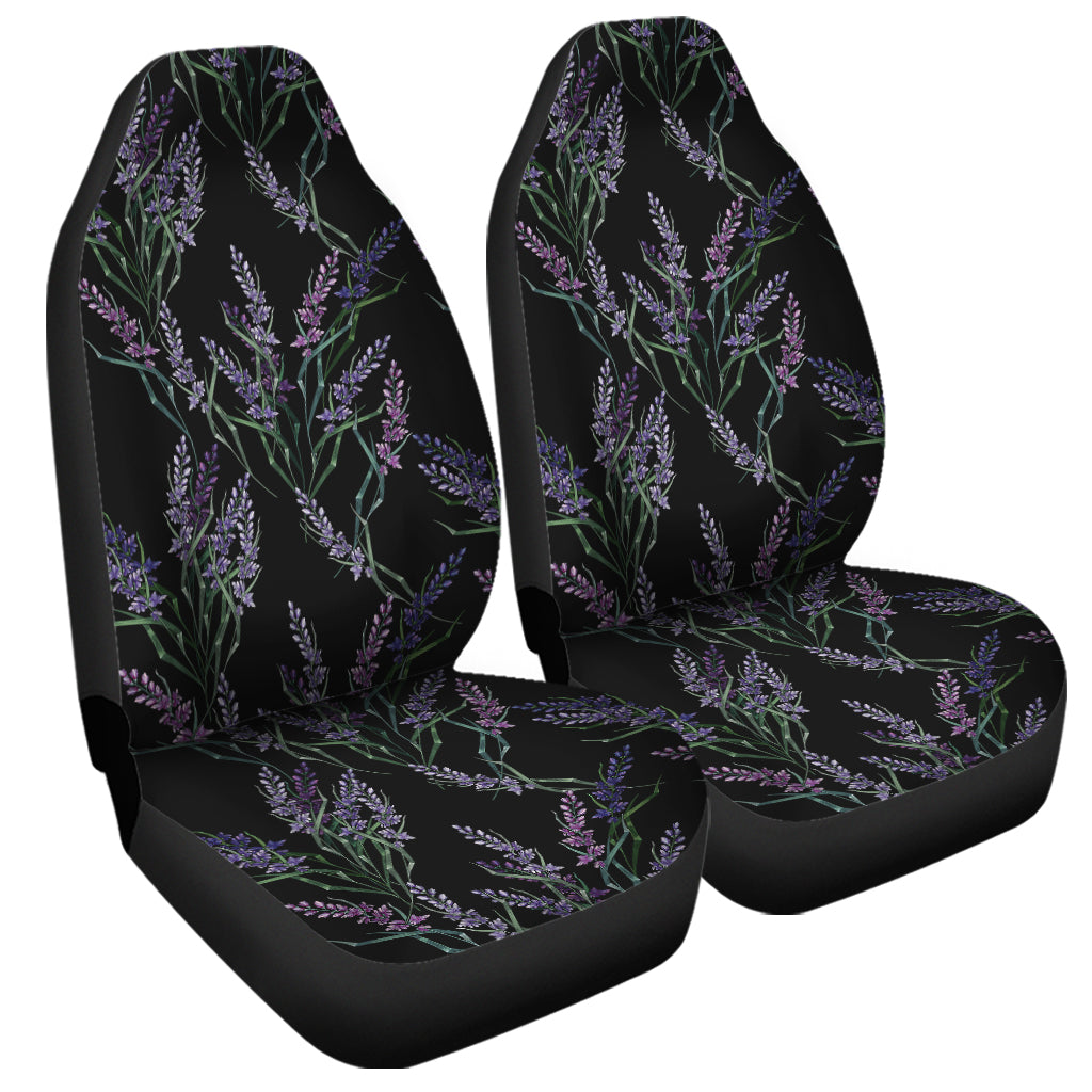 Embroidery Lavender Pattern Print Universal Fit Car Seat Covers