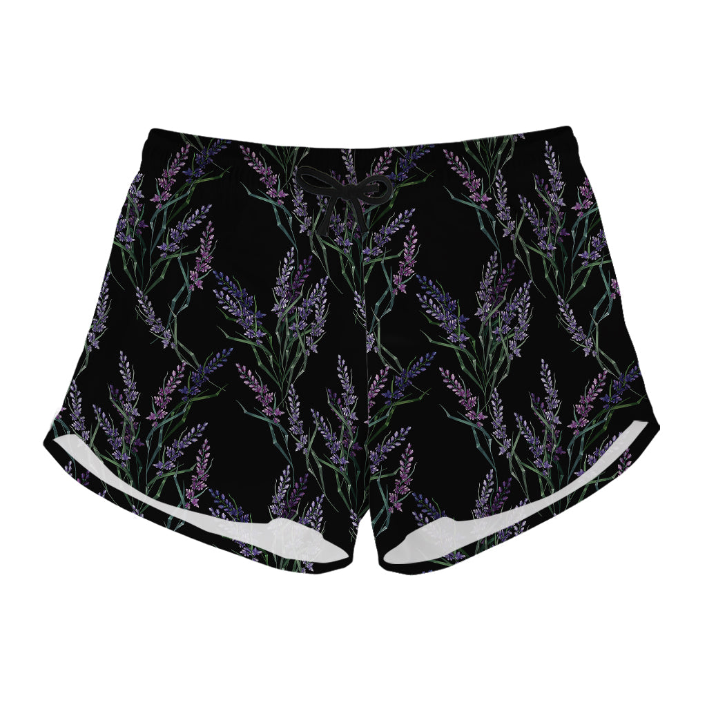 Embroidery Lavender Pattern Print Women's Shorts