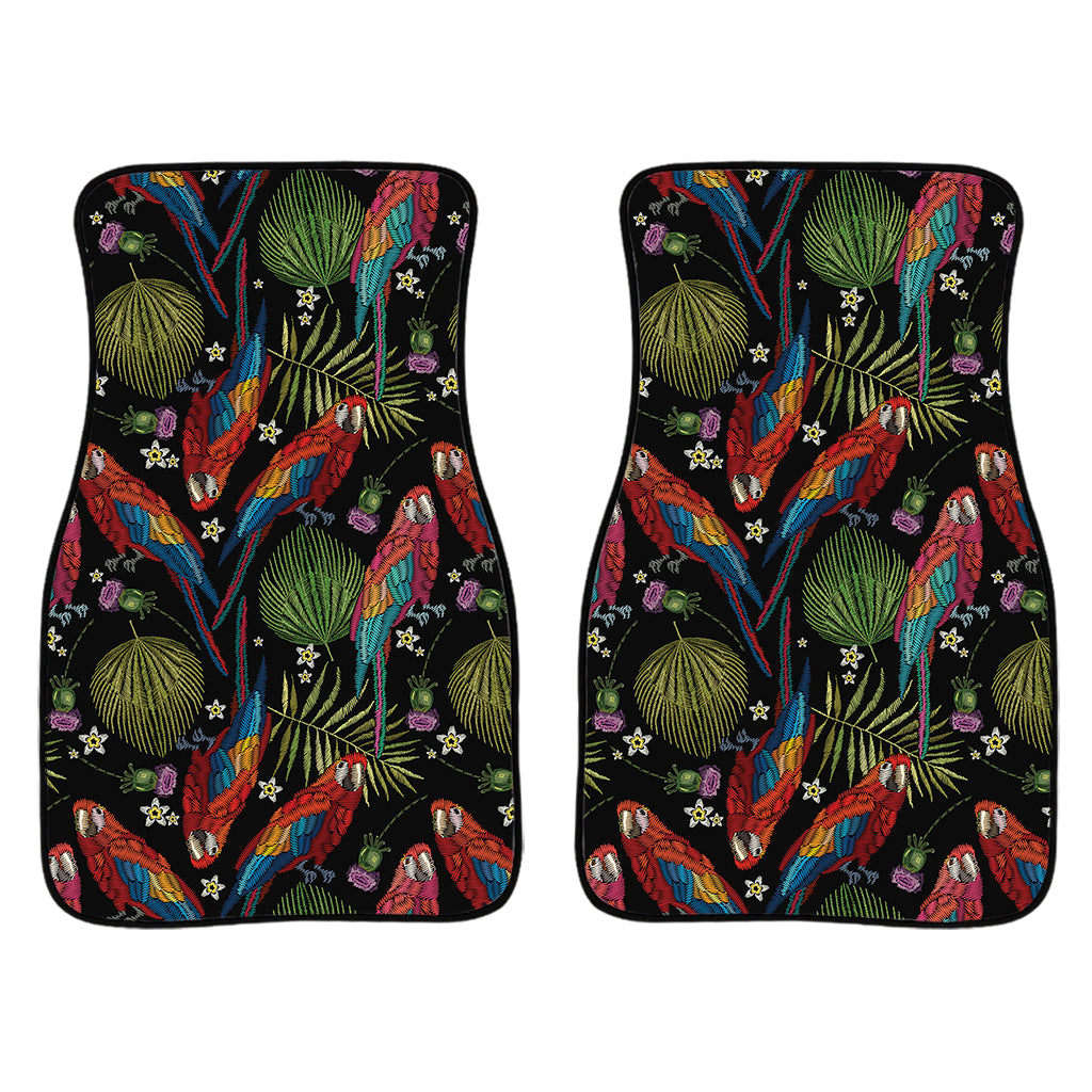 Embroidery Parrot Pattern Print Front Car Floor Mats