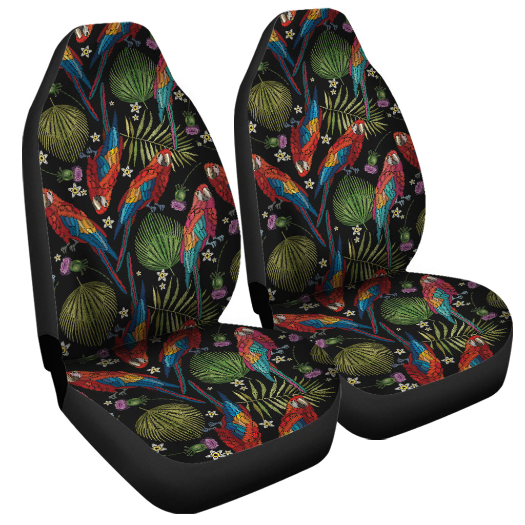 Embroidery Parrot Pattern Print Universal Fit Car Seat Covers