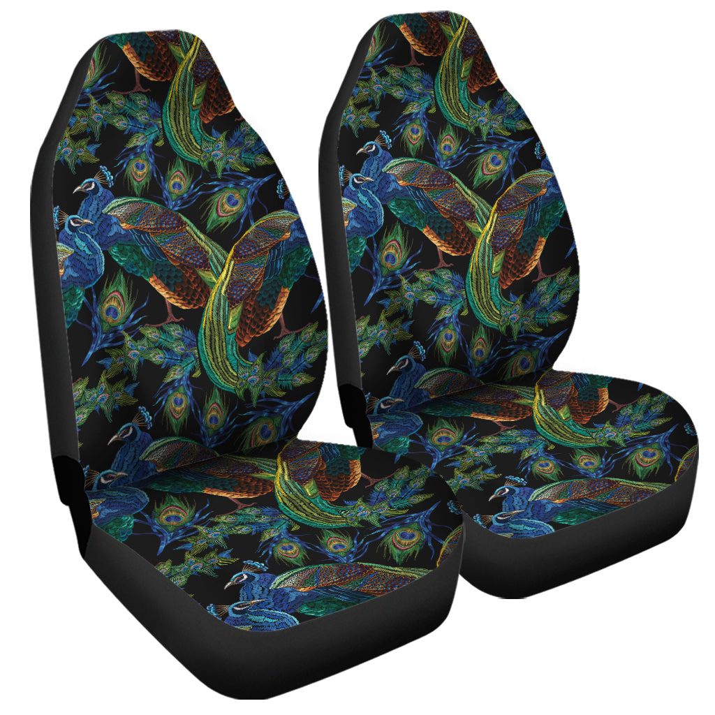 Embroidery Peacock Pattern Print Universal Fit Car Seat Covers