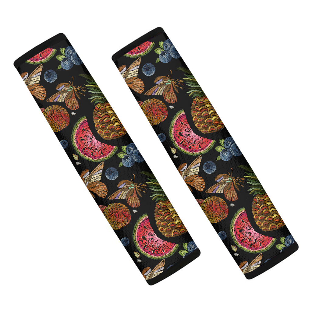 Embroidery Tropical Pattern Print Car Seat Belt Covers