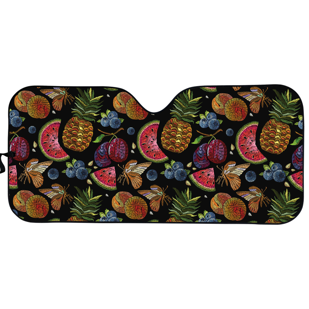 Embroidery Tropical Pattern Print Car Sun Shade