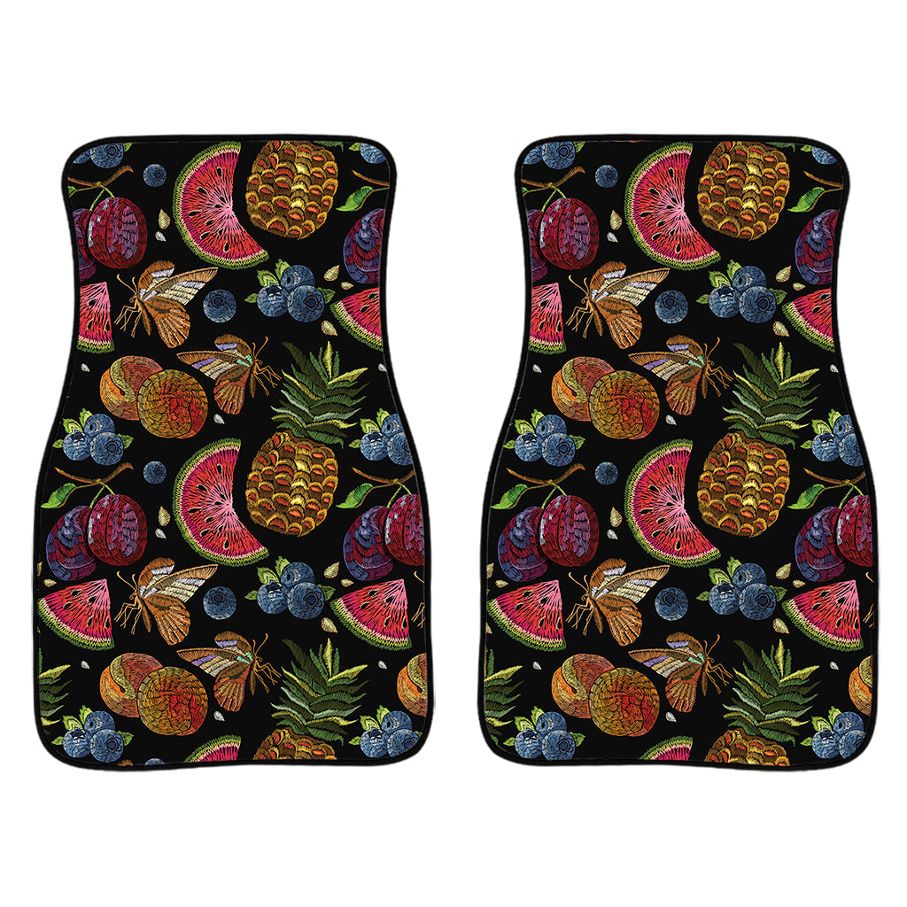 Embroidery Tropical Pattern Print Front Car Floor Mats