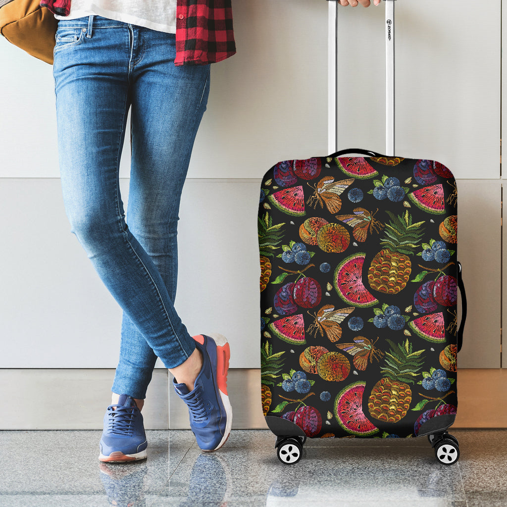 Embroidery Tropical Pattern Print Luggage Cover