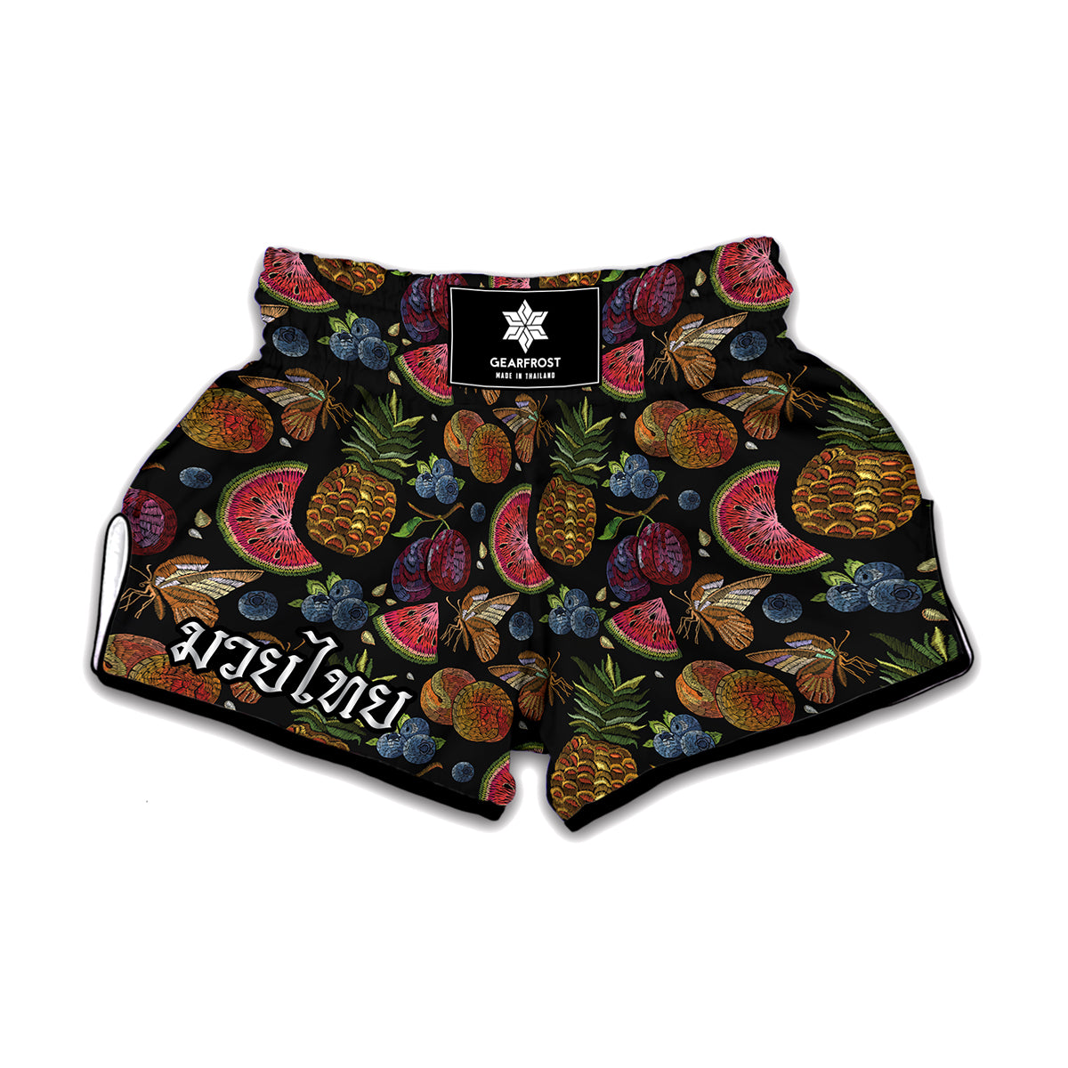 Embroidery Tropical Pattern Print Muay Thai Boxing Shorts