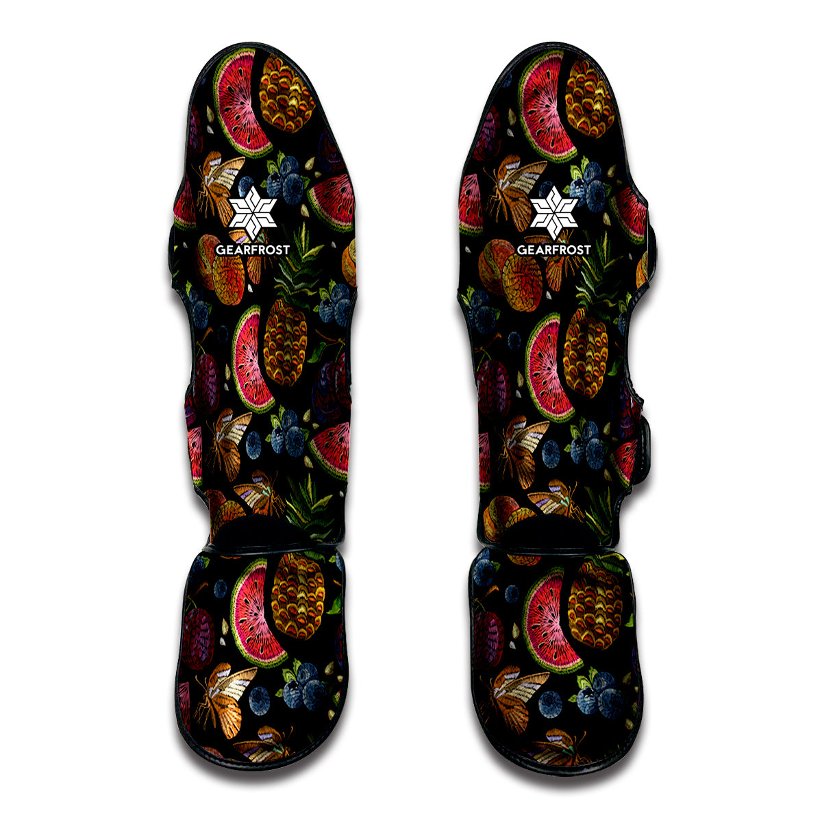 Embroidery Tropical Pattern Print Muay Thai Shin Guards