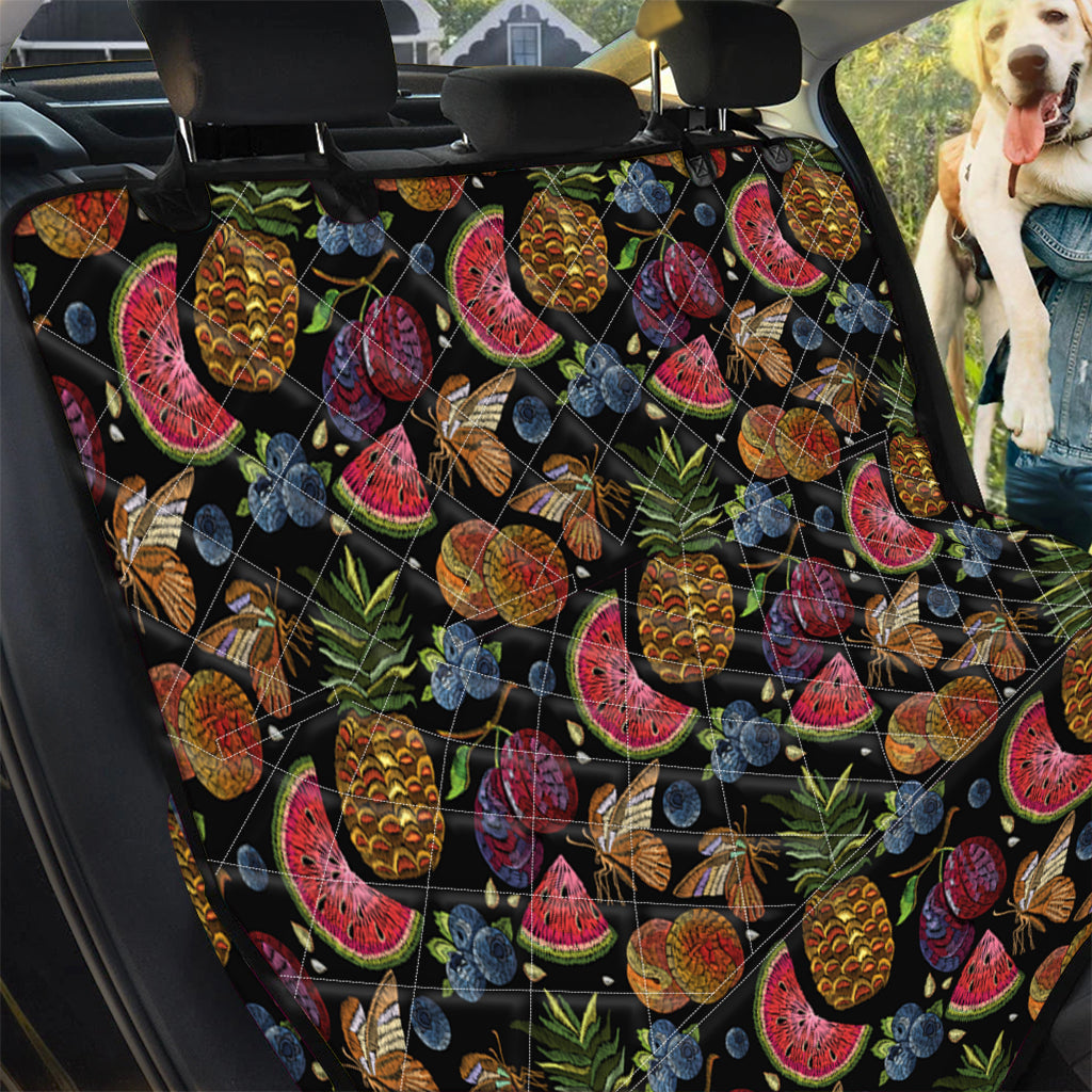 Embroidery Tropical Pattern Print Pet Car Back Seat Cover