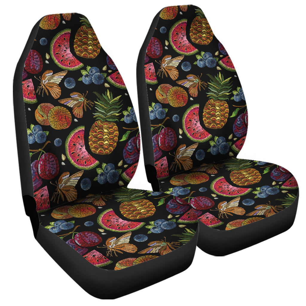 Embroidery Tropical Pattern Print Universal Fit Car Seat Covers