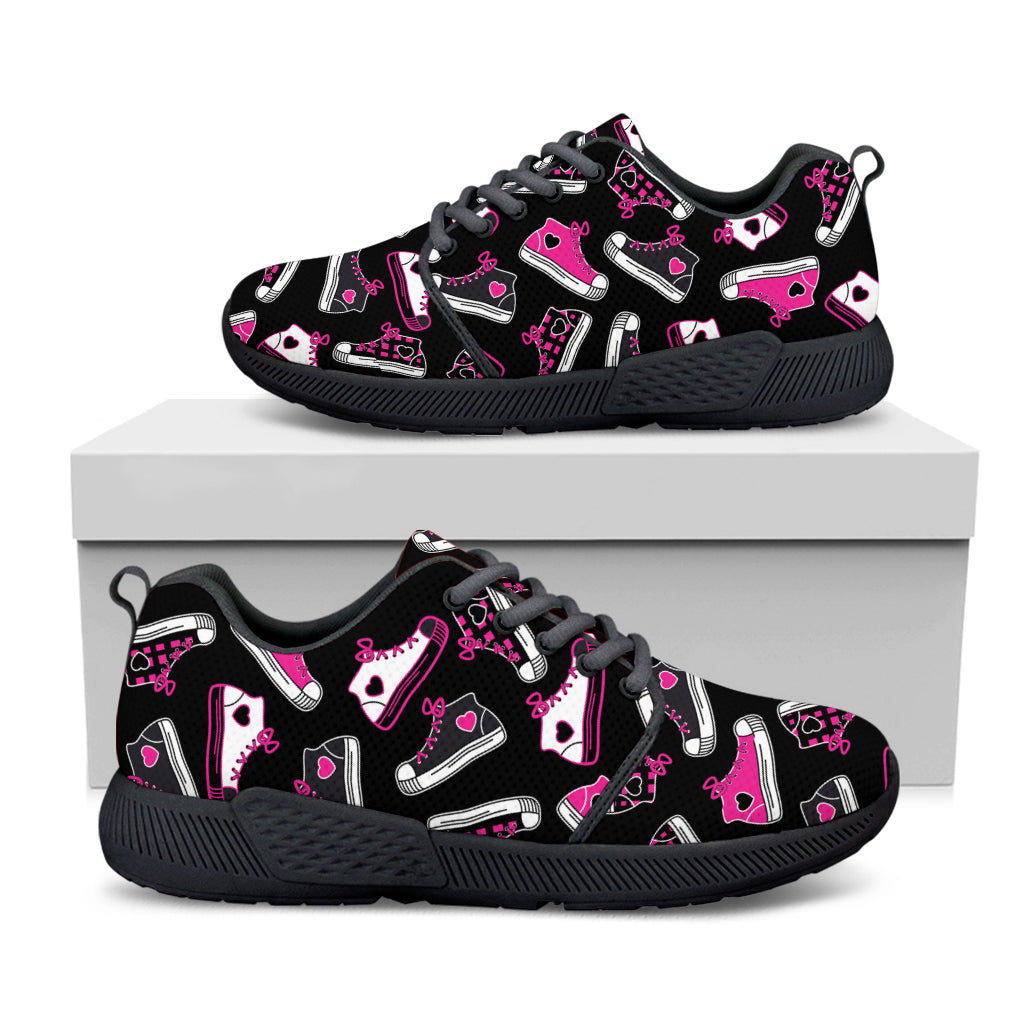 Emo Shoes Pattern Print Black Athletic Shoes